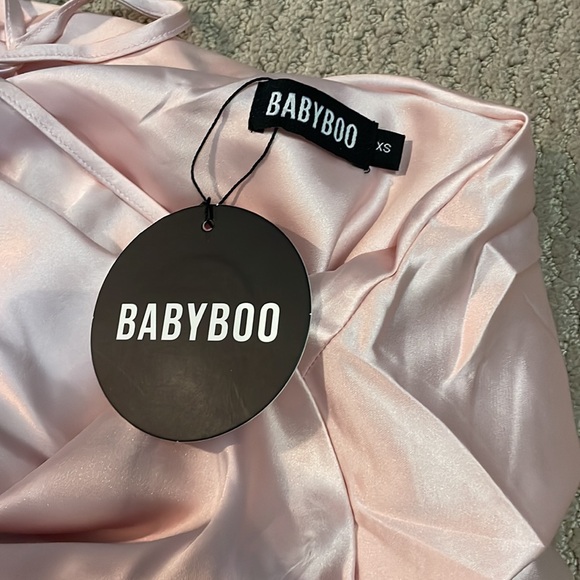 Baby boo maxi dress open back slit low front pink blush never wore still has tag - Picture 2 of 3